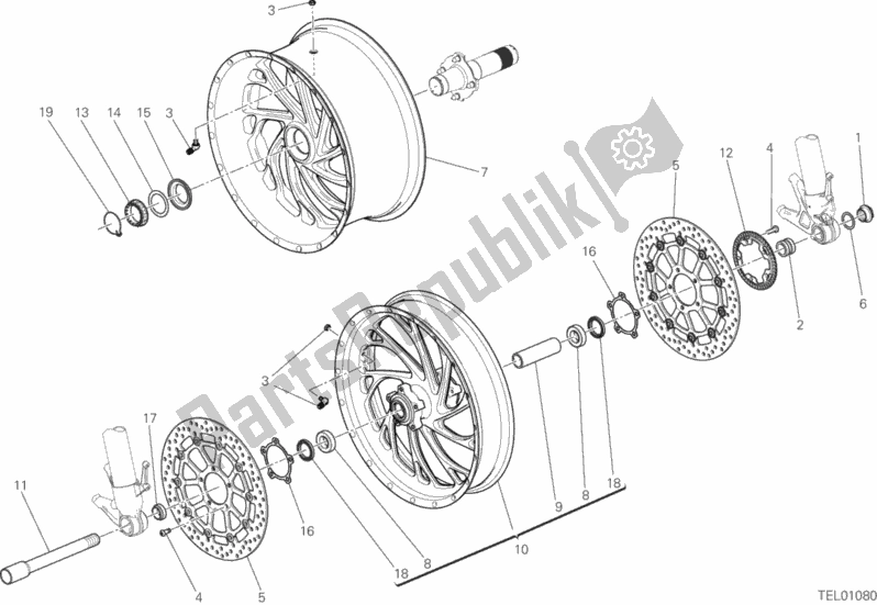 All parts for the Wheels of the Ducati Diavel Xdiavel Sport Pack Brasil 1260 2018